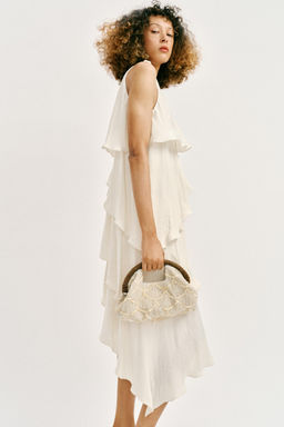 BOLSO CLUTCH APLIQUES / Crudo