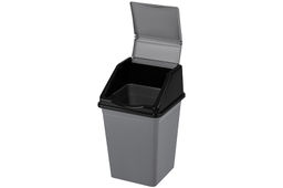 Ведро для мусора с подвижной крышкой 10 л 22,5*22,5*35 см квадратное серый/черный (941018) - Elan gallery фото 6