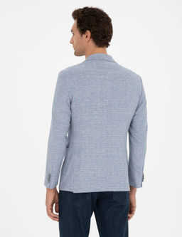 Mavi Slim Fit Keten Kar___ml_ Spor Ceket