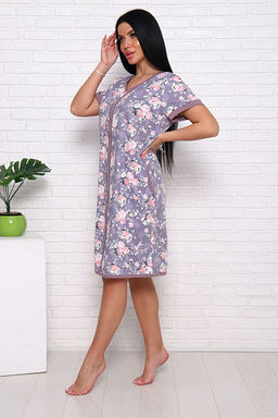 Халат женский с карманами на молнии "Розы" (933-5)