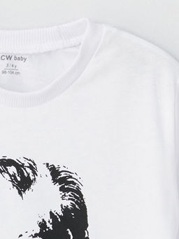 Bisiklet Yaka Atat?rk Bask?l? Erkek Bebek Ti??rt - Waikiki фото 2