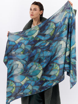 Большой, мягкий, тонкий и очень нежный двусторонний палантин с рисунком - Tantino фото 10