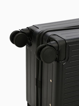 Чемодан на колёсах средний 74 л (М), на молнии, кодовый замок, 4 колеса, чёрный