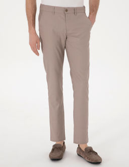 Koyu Bej Slim Fit Beli Lastikli Kanvas Pantolon - Pierre cardin фото 2