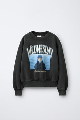 WEDNESDAY FADED-EFFECT SWEATSHIRT
