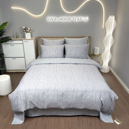 Комплект постельного белья Люкс Сатин 100% хлопок на резинке AR375 140*200*25 Евро 4 Наволочки