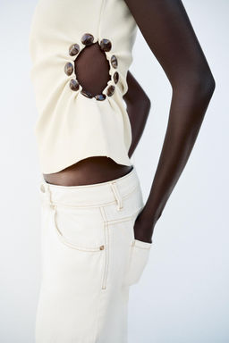 TOP PUNTO CUT OUT BOLAS / Crudo - Zara фото 4