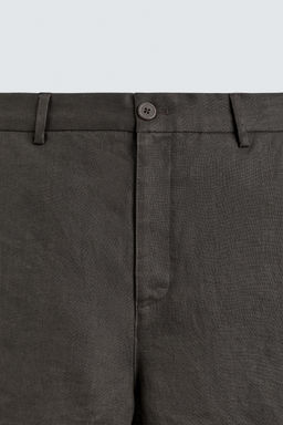 BERMUDA REGULAR FIT 100% LINO / Marr?n