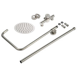 Душевая система ZEIN Z1010, смеситель, тропическая лейка, рычаг, нержавеющая сталь, сатин