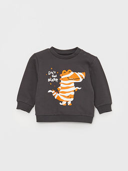 Bisiklet Yaka Uzun Kollu Bask?l? Erkek Bebek Sweatshirt ve Pantolon 2li Tak?m - Waikiki фото 2