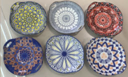 Блюдо с ручками круглое 28х25х5 см керамика / WY-42 /уп 36/