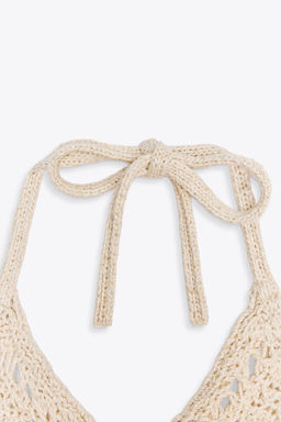 DISTRESSED KNIT HALTER TOP - Zara фото 4