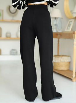 K13199 Брюки палаццо (вязаный трикотаж) ЧЕРНЫЙ