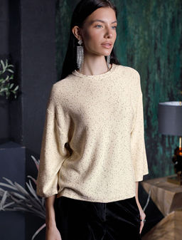 Джемпер из хлопковой пряжи с пайетками