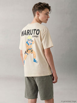 Bisiklet Yaka Naruto Bask?l? Erkek ?ocuk Ti??rt