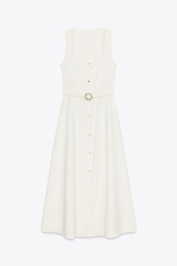 MIDI DRESS WITH BELT - Zara фото 9