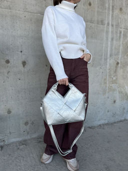 Женская сумка из эко кожи 0025 Серебро - Sergio valentini фото 6