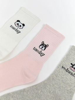 Bask?l? Kad?n Soket ?orap 5li