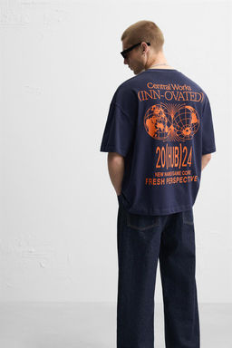 T-SHIRT WITH CONTRAST PRINTS - Zara фото 6
