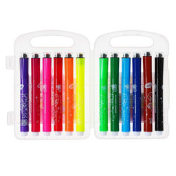 Фломастеры 12 цветов, Calligrata, кистевидный наконечник, с печатью