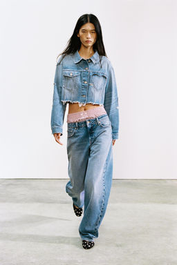 CAZADORA DENIM TRF CORAZONES / Azul