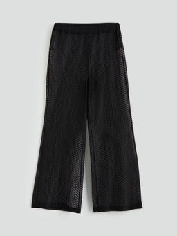 LC Waikiki Siyah Beli Lastikli Dantelli Kad?n Plaj Pantolonu