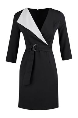 TRENDYOLMILLA Siyah Kemerli Kruvaze Yaka Dokuma Elbise TWOAW20EL0909 фото 6