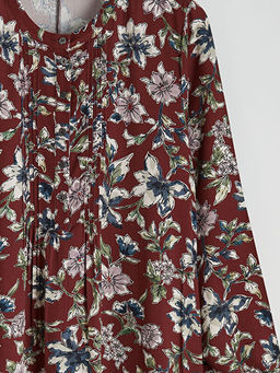 Hakim Yaka Desenli Elbise