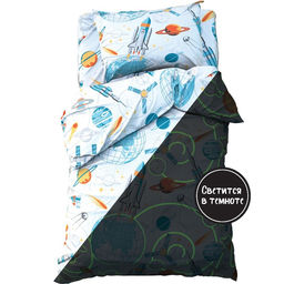 Постельное бельё Этель 1,5 сп Ракеты, 143х215 см, 150х214 см, 50х70 см -1 шт, 100% хлопок, бязь