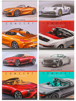 Цена за 5 шт. Тетрадь 48л. Remix ЭКОНОМ "Эксклюзивные автомобили" клетка (48-3944) типогр. бумага