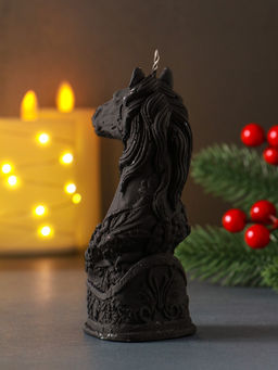 Цена за 2 шт. Свеча новогодняя «Лошадка: символ года», 12.5×5×6.5, чёрная