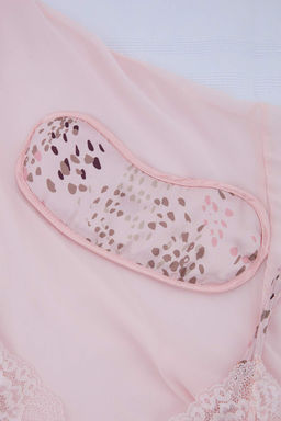 Pembe Renkli Leoplarl? Saten Dokuma 7li Pijama Tak?m?-Gecelik Ceyiz Set THMSS26PT00243