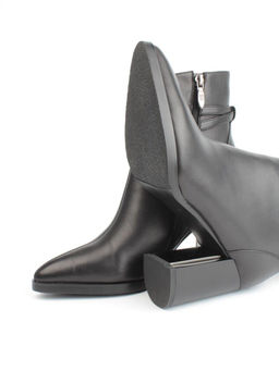 04-M3-L835 BLACK Ботильоны зимние женские (натуральная кожа, натуральный мех)