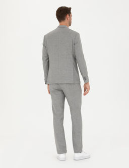 Gri Slim Fit Y_n Kar___ml_ Tak_m Elbise