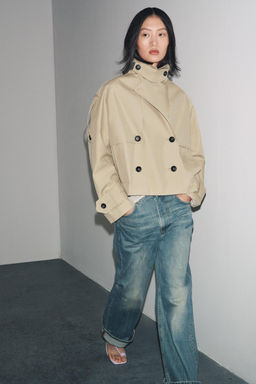 ZW COLLECTION WATER-REPELLENT SHORT TRENCH COAT