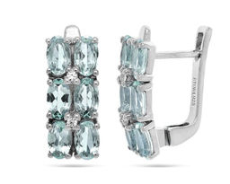 Серьги из серебра топаз, Даниэлла