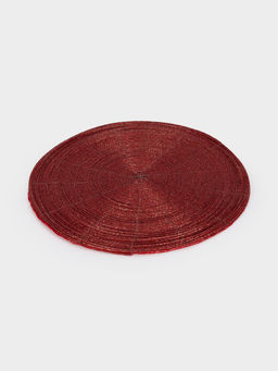 Салфетка под приборы, 36 см, бисер, круглая, красная, Bijou - Anna lafarg фото 2