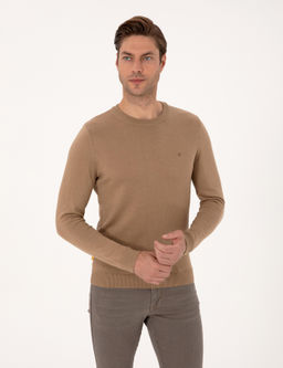Camel Slim Fit Bisiklet Yaka Basic Triko Kazak - Pierre cardin фото 3