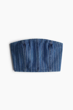 Top bandeau cropped en denim - H&m фото 5
