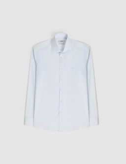 A__k Mavi Slim Fit Pamuk Klasik G_mlek