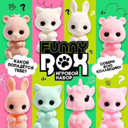 Цена за 2 шт. Игрушка - сюрприз Funny Box Пушистые зверята: фигурка, наклейки, МИКС - Woow toys фото 2