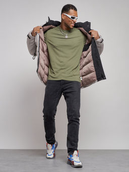 Куртка мужская зимняя с капюшоном молодежная серого цвета 88911Sr - Mtforce фото 17