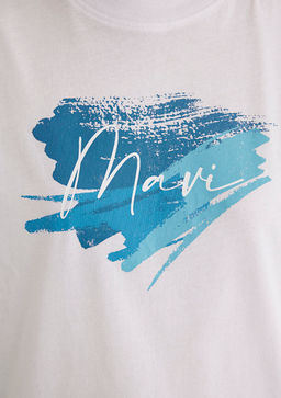 Mavi Bask?l? Beyaz Tisort  фото 6