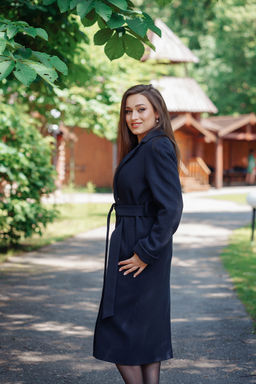 Пальто женское демисезонное 22555 (синий)