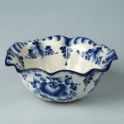 Салатник фарфоровый «Тюльпан», 19×19×7.5 см, гжель