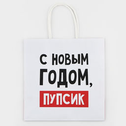 Цена за 2 шт. Пакет подарочный новогодний «С Новым годом, пупсик», 22×22×11 см