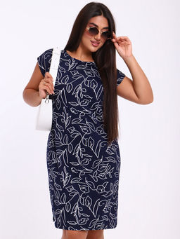 Платье "Эдельвейс" белый/темно-синий