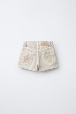 BERMUDA DENIM TACHAS ESTRELLAS / Crudo - Zara фото 2