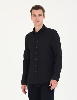 Siyah Slim Fit Uzun Kollu G_mlek