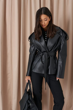 Жакет Annete А5523/1 из эко-кожи черный